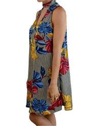 Sun & Moon - Floral Choker Sleeveless Mini Dress