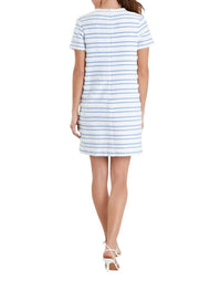 2.7 August Apparel - Fringed Striped Polo Mini Dress