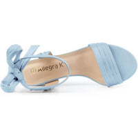 Allegra K - Women's Open Toe Ankle Tie 2.5" Block Heels Sandals