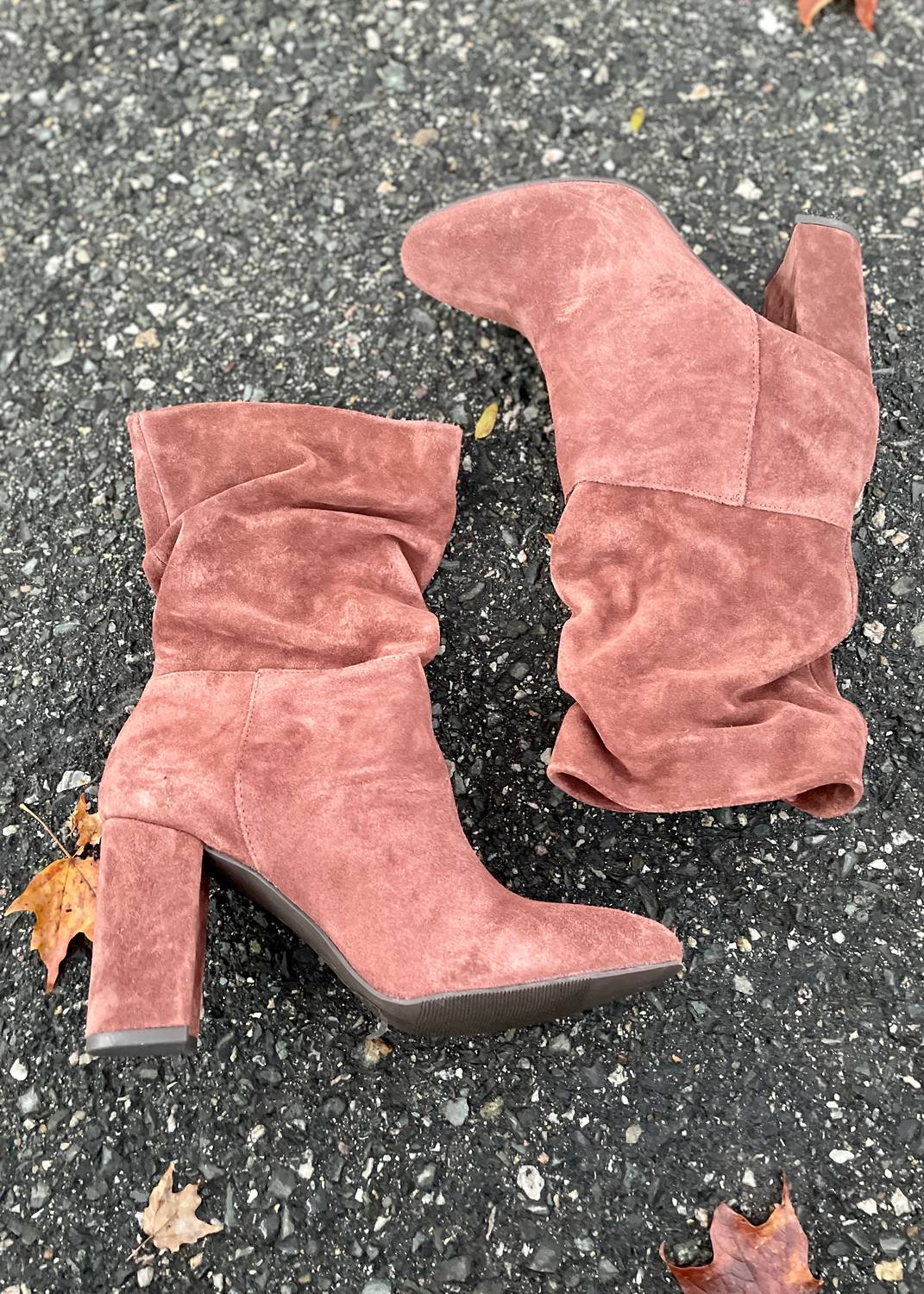 Kristin Cavallari For Chinese Laundry - Women's Suede Scrunch Midi Heel Bootie