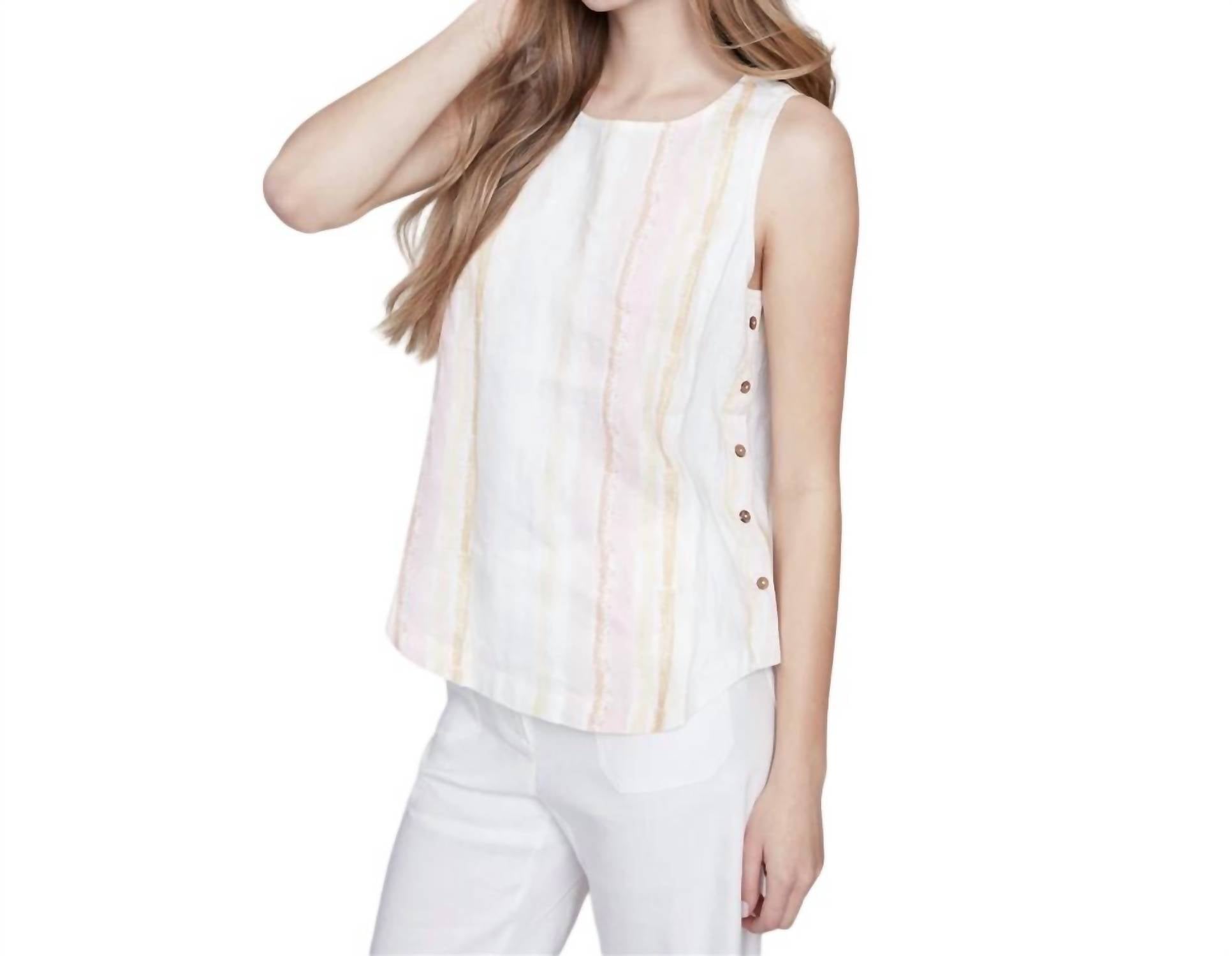CHARLIE B Tulip Linen Blouse in beige - women's blouse - view 4