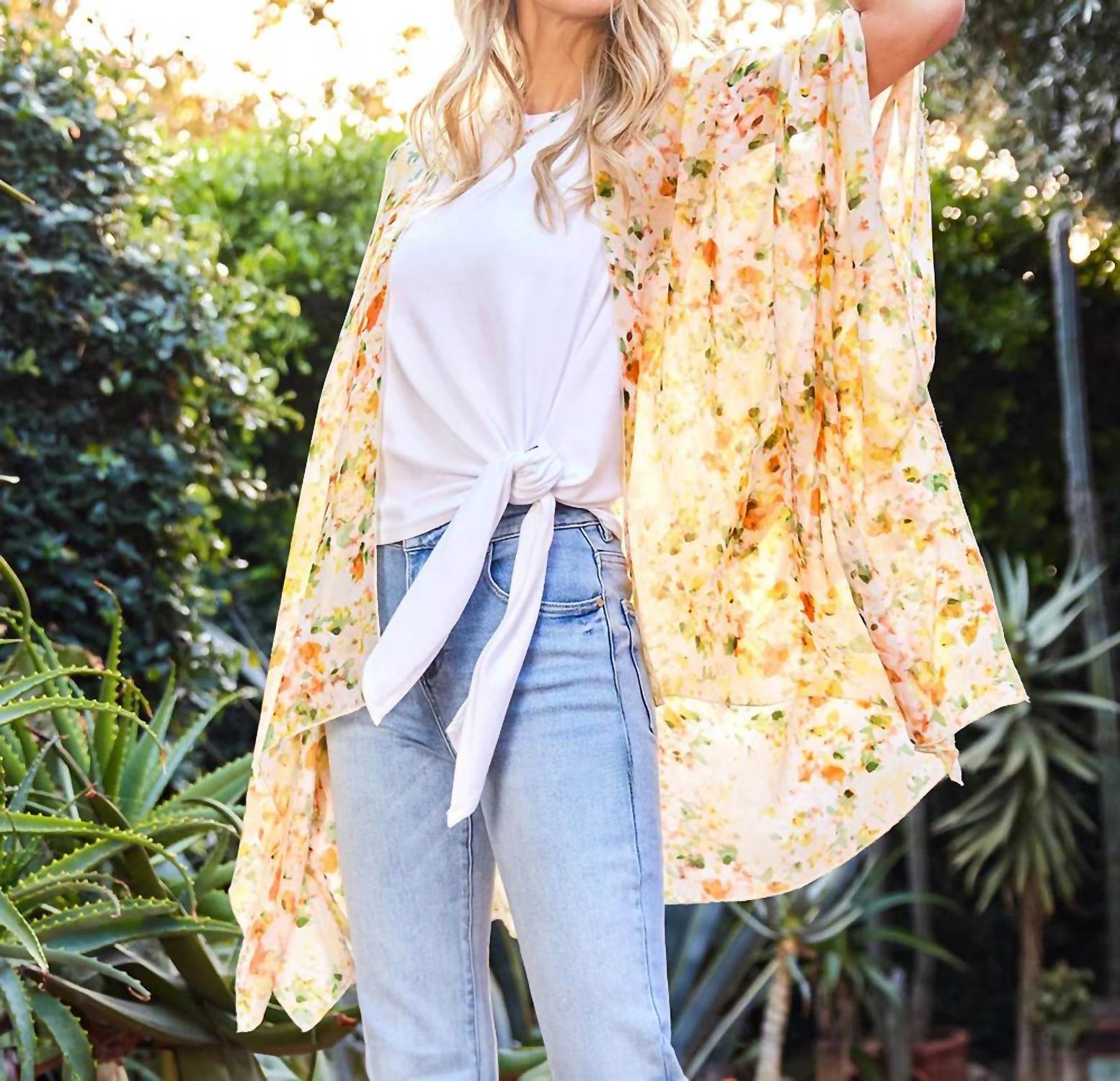 Karen Kane - Paci Print Open Front Kimono Jacket