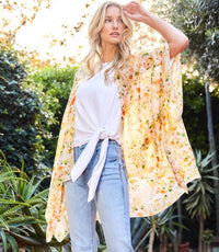 Karen Kane - Paci Print Open Front Kimono Jacket