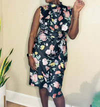 Glam - Terrie Mock Cowl Neck Midi Dress