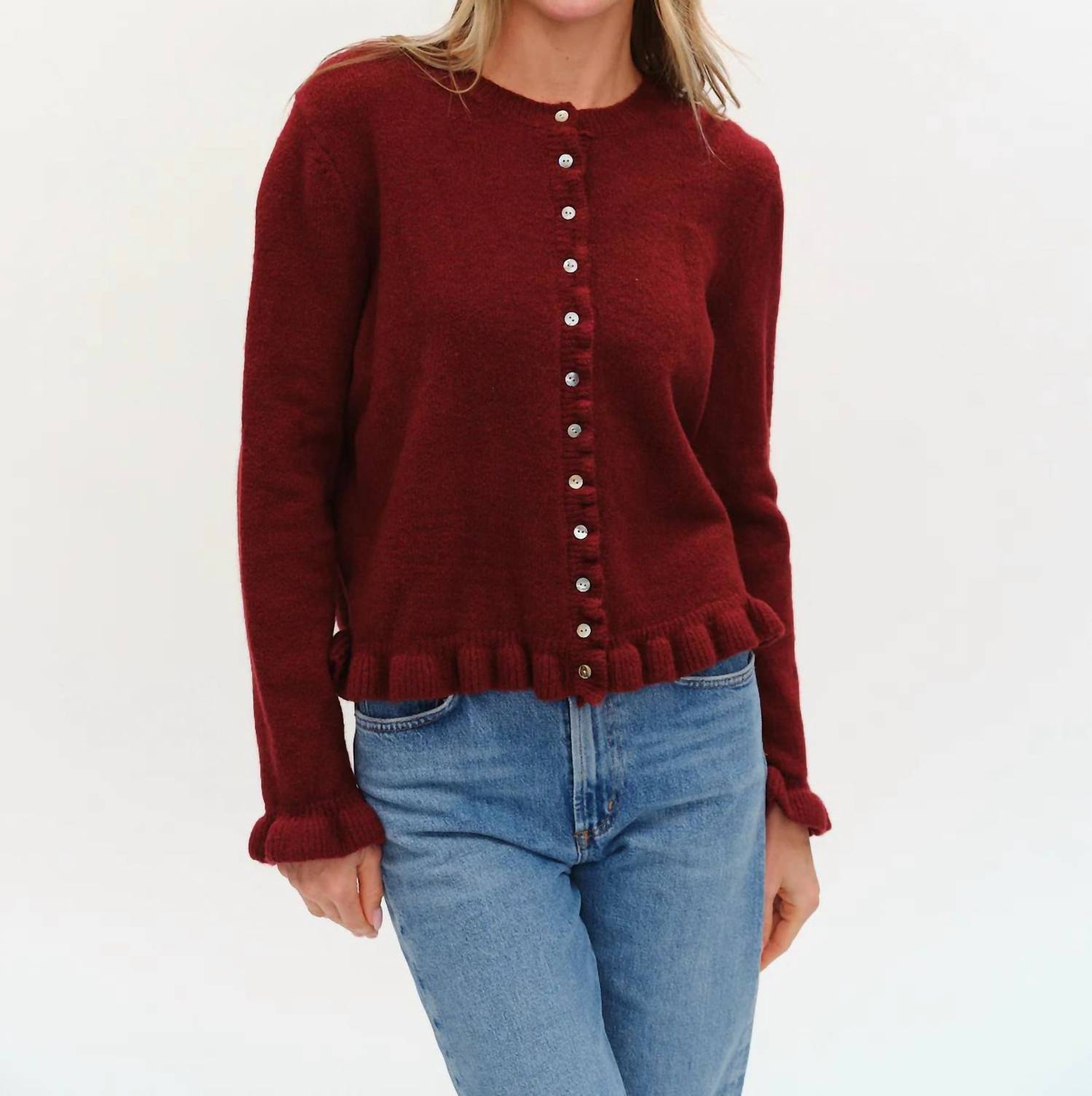 Six/Fifty - Chelsea Ruffle Trim Cardigan