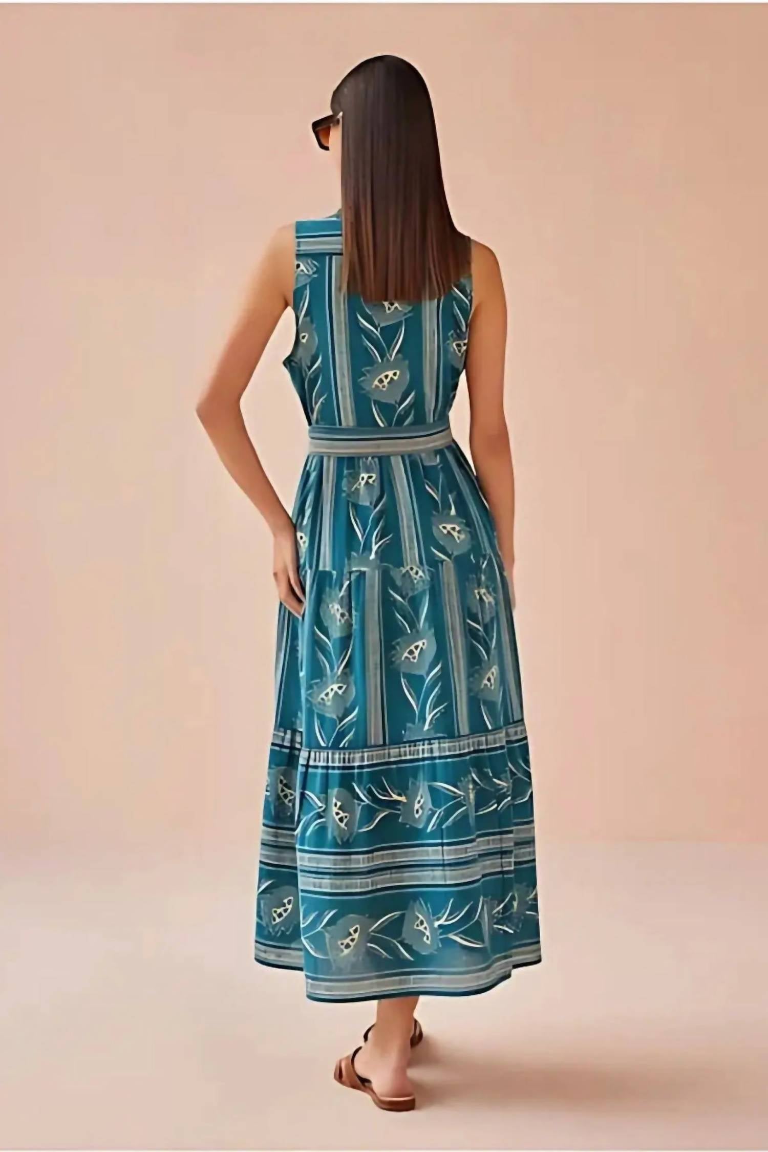 OMIKA Emeline Midi Dress in cecile dragonfly - women's dress - detail view