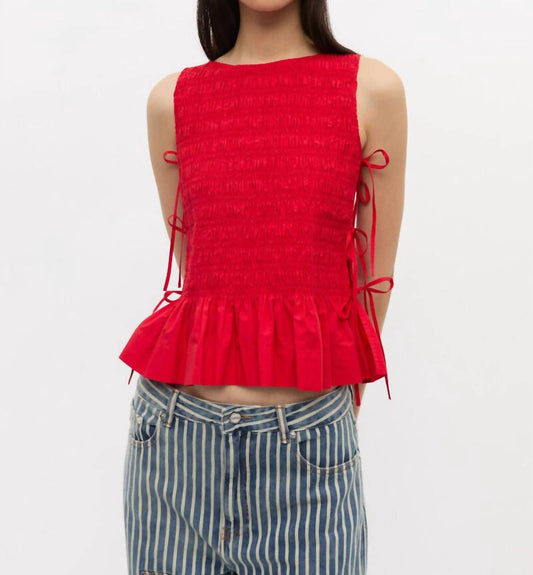 Ganni - Cotton Poplin Smock Tie String Top