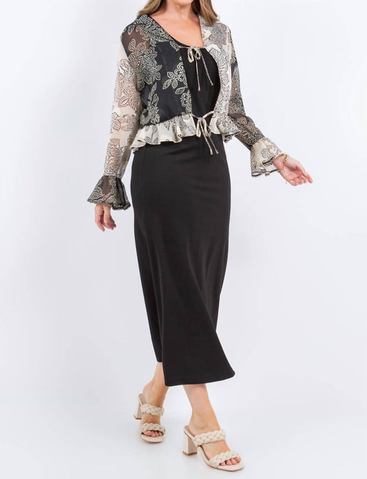 Paparazzi - Devore Burnout Tie Front Cardigan