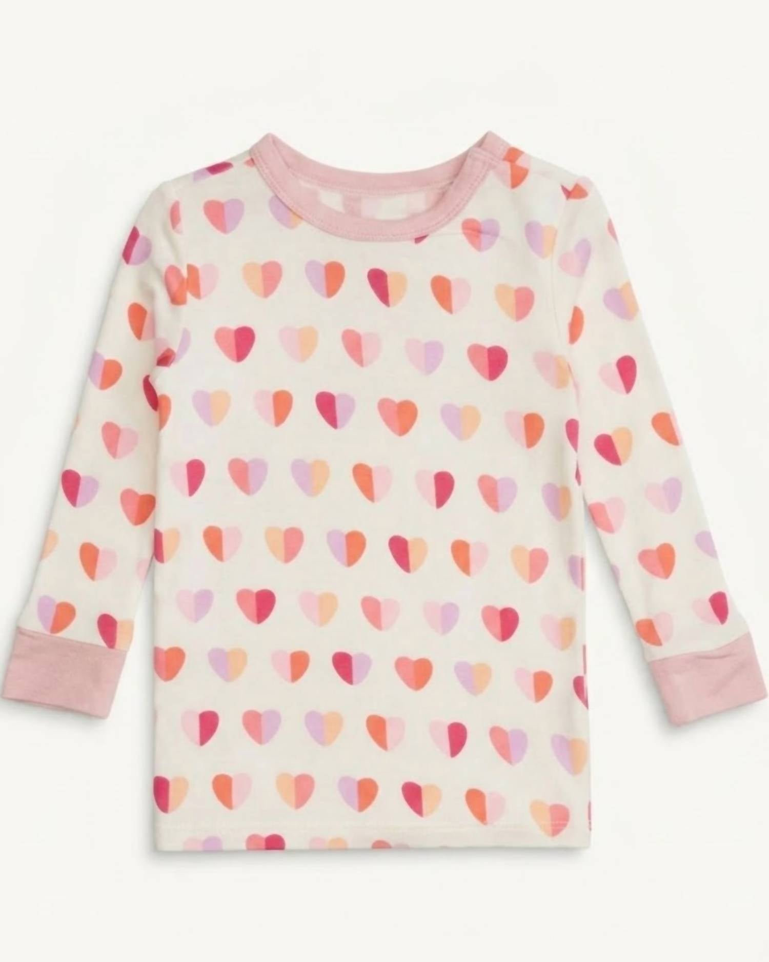 magnetic me Kid's Magnetic Long Sleeve Pajama in pink xoxo - kids' sleepwear