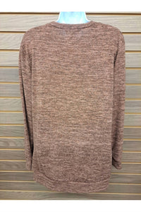 Perfect Peach - Women's Sequin Deer Long Sleeved
