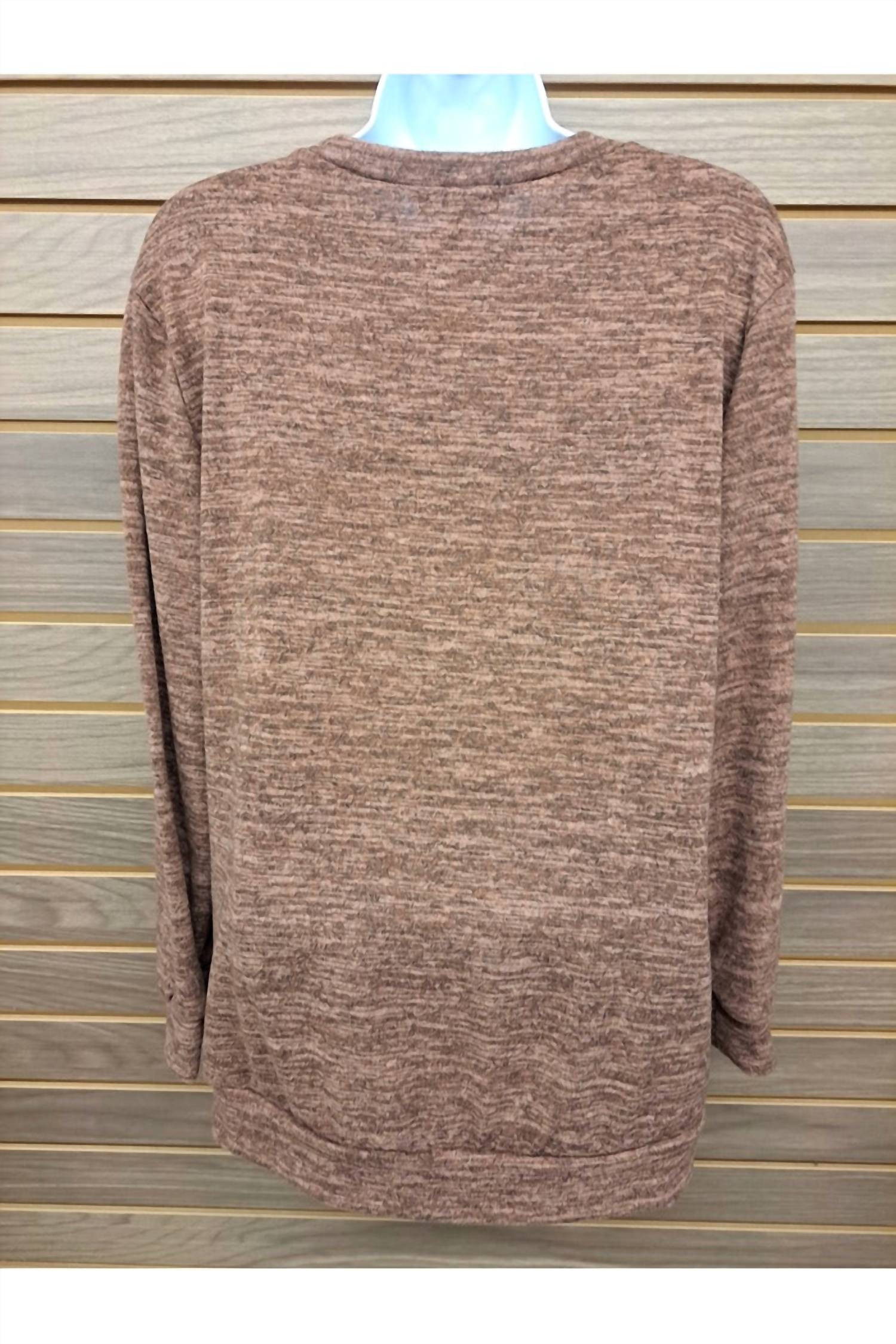 Perfect Peach - Women's Sequin Deer Long Sleeved