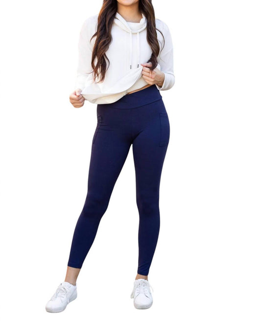 Julia Rose - Nadia Crossover Full Length Leggings with Pockets