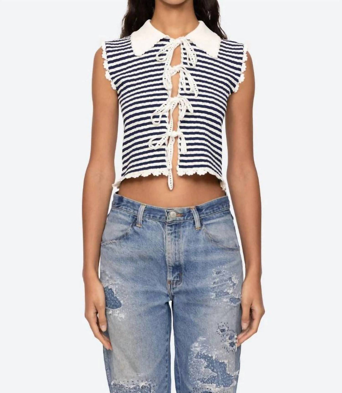 Sea - Addy Striped Knit Vest