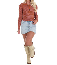 Free People - Lake Henley Stripe Top
