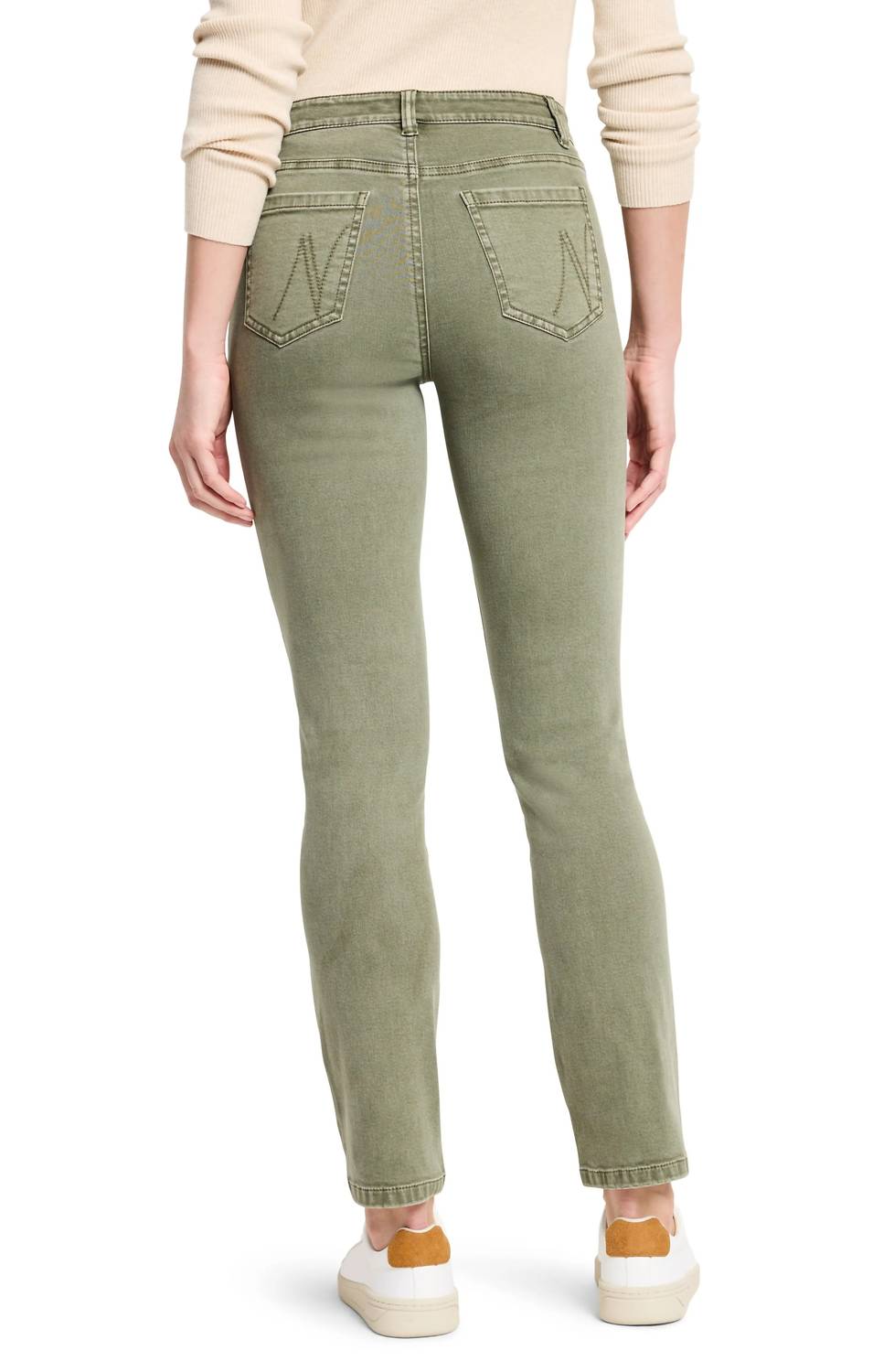 Nic + Zoe Daytrip Straight Carpenter Jeans in olivewood - women's jeans - alternate view