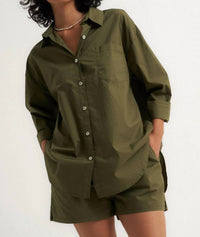 Idle Sleepwear - Poplin Button Down Shirt