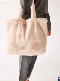 Mersea - Women's Cozy Cabin Faux Fur Tote Bag