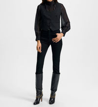 Veronica Beard Morris Wool Vest in black - women's jacket