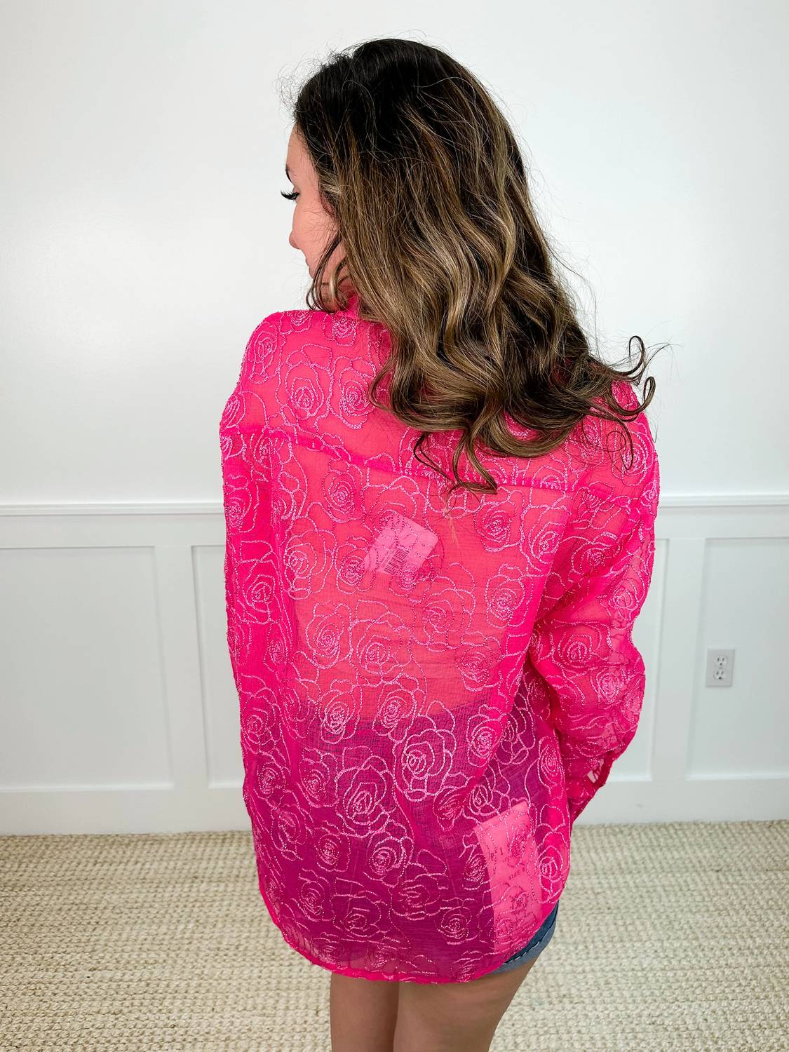 Sew In Love - Feeling Floral Long Sleeve Button Up Top