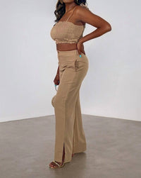 Blu Pepper - Top Of The Line Crop Top And Pant Set