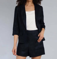 Lola & Sophie - Women's Stretch Linen Jacket