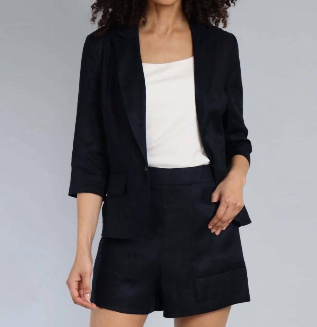 Lola & Sophie - Women's Stretch Linen Jacket