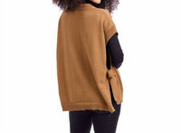 mudpie Ty Sweater Vest in tan - women's sweater - alternate view