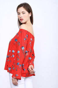 Collective Rack - Off Shoulder Floral Top