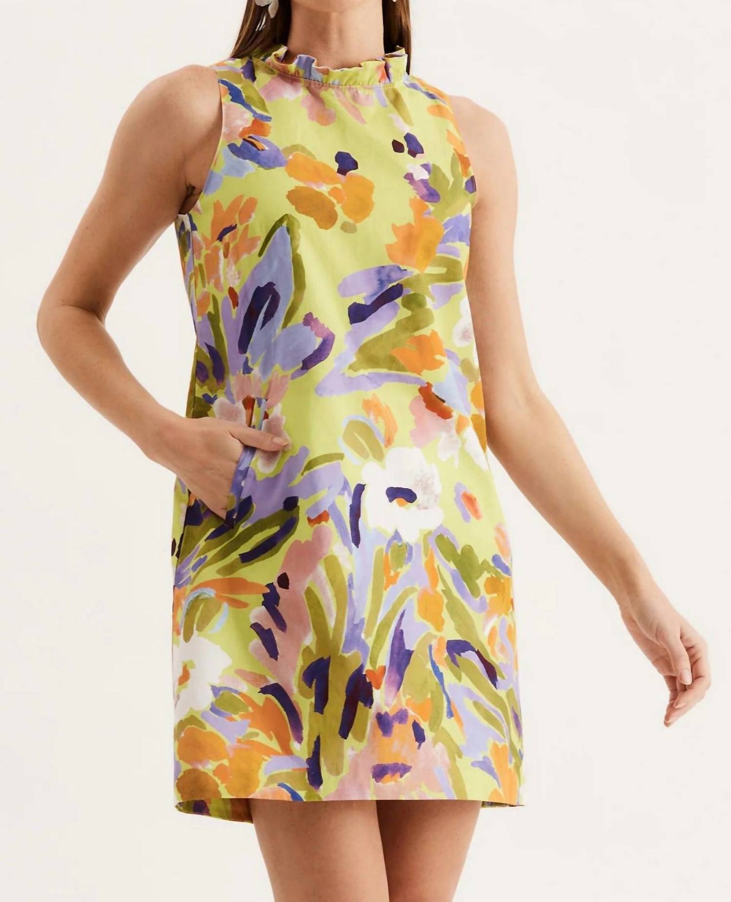 Tyler Boe - Ella Chartruse Print Dress