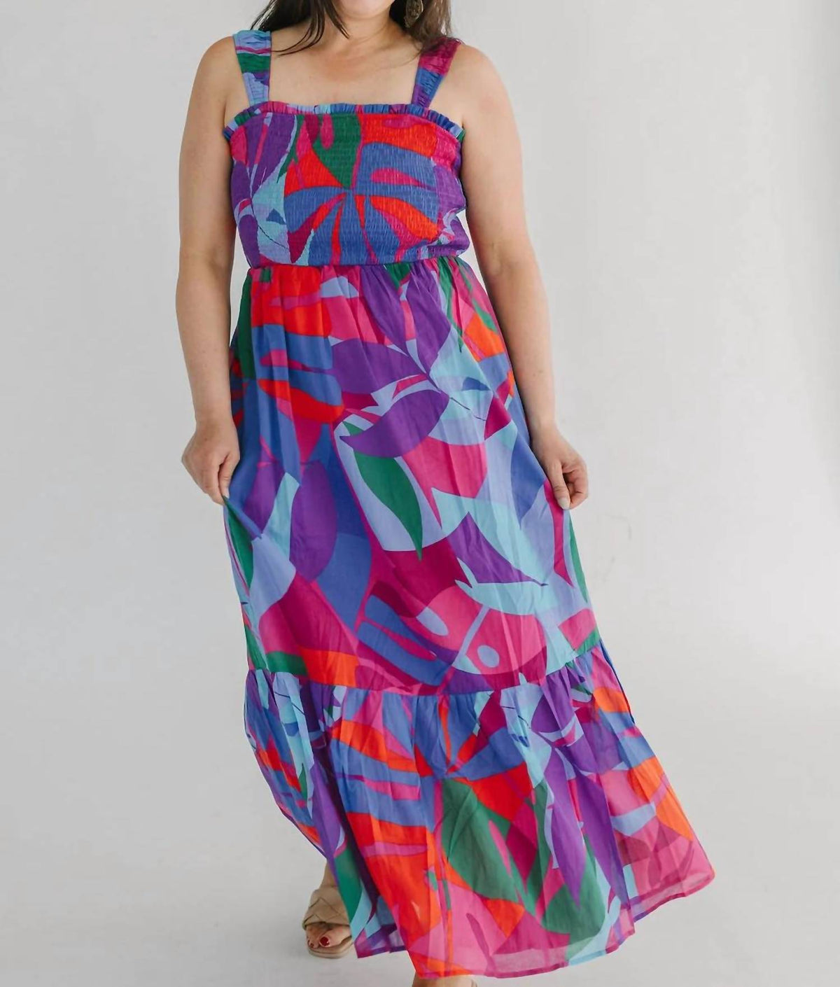 Sugarlips - Women's Tayla Abstract Smocked Maxi Dress