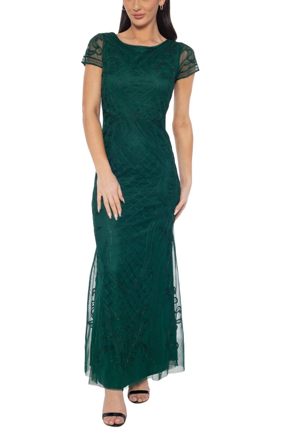 Oleg Cassini - Womenn's Embellished Bateau Mermaid Gown Dress