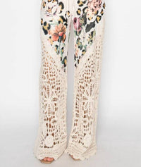 Origami - Crochet-detail Lined Drawstring Pants