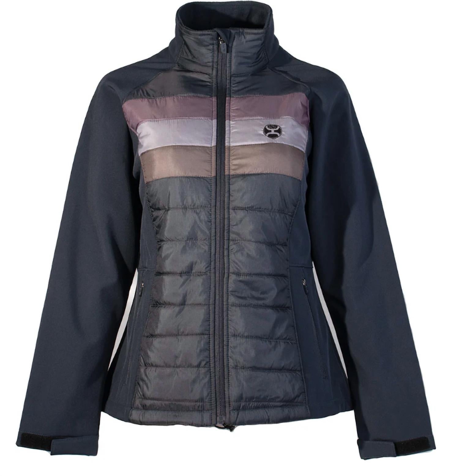 HOOEY Women's Softshell Jacket with Stripes in navy - women's jacket