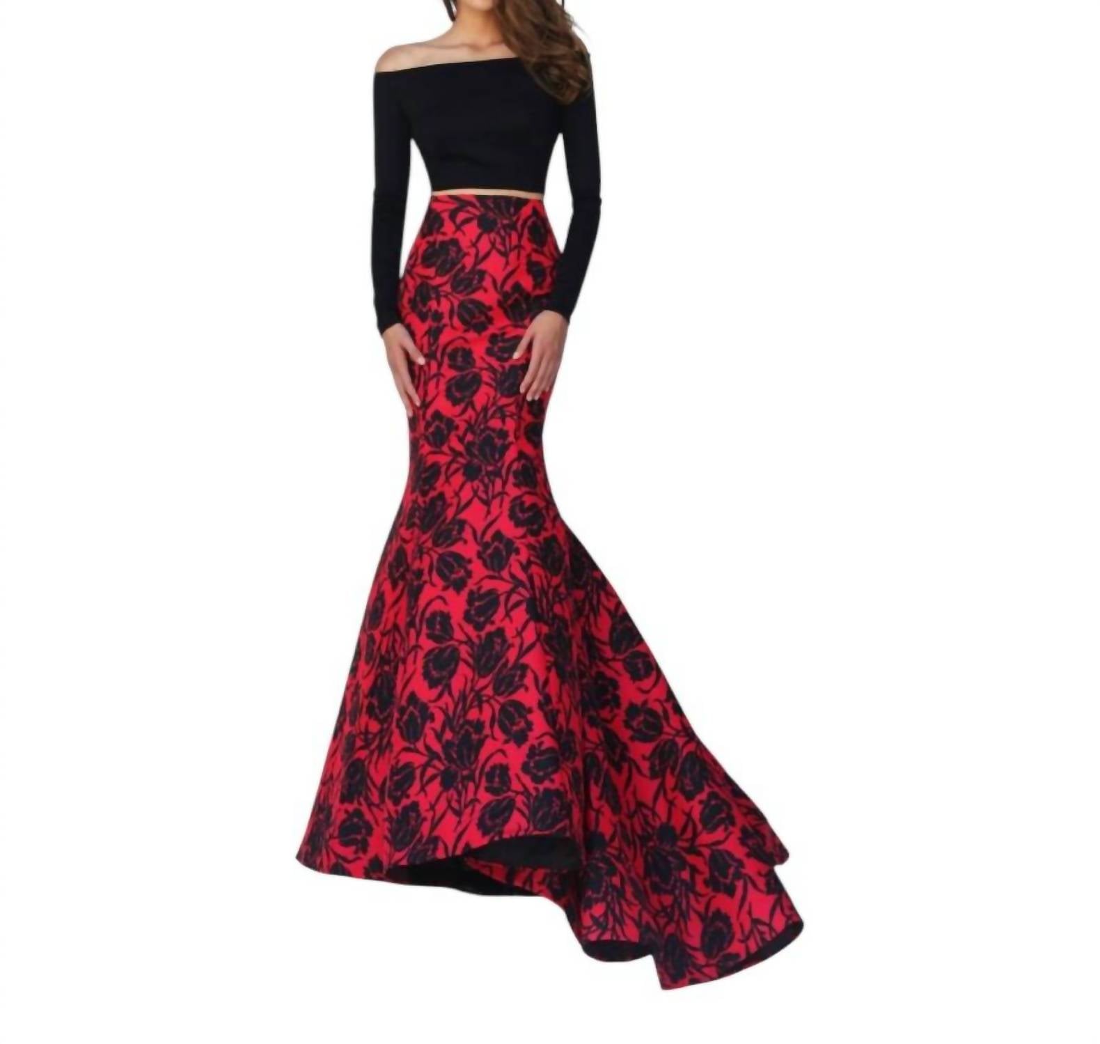 Sherri Hill - Off The Shoulder Long Sleeve Dress