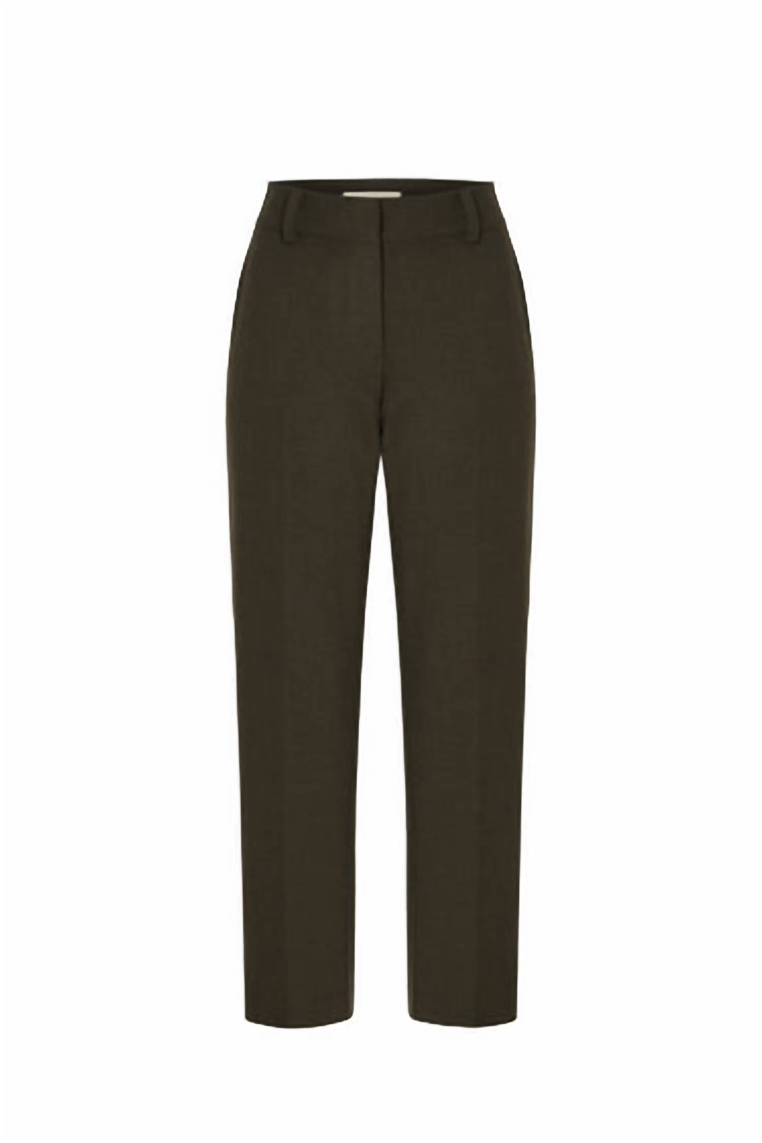 Psophia Tailored Straight Pants in olive kaki - women's pants - view 4