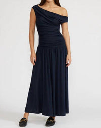 LUCY PARIS Larson Knit Maxi Dress in navy - women's dress