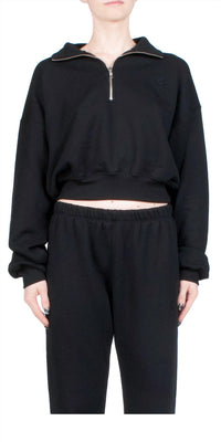 Eterne - Cropped Half-zip Sweatshirt