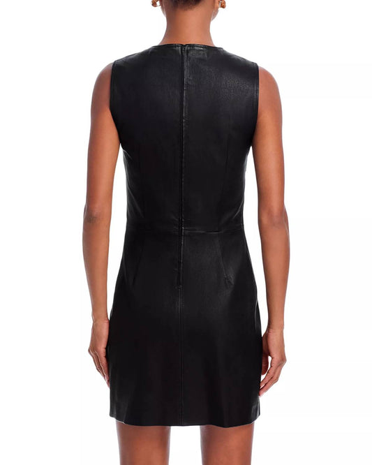 Frame - Leather Keyhole Dress
