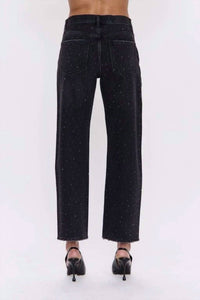 Pistola - Women's Lexi Mid Rise Bowed Straight Rhinestone Jeans