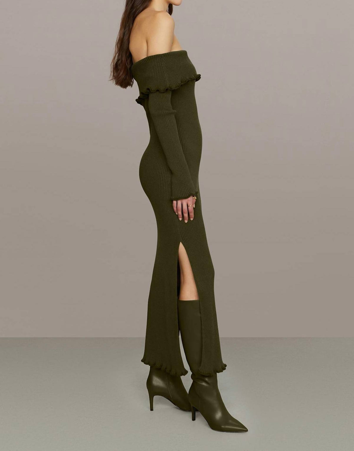 Amur - Meadow Lettuce Edge Midi Dress