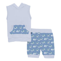 Kickee - Boy's Bamboo Hoodie Tank Outfit Set
