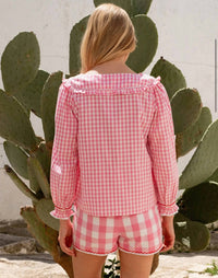 Pink City Prints - Esme V-neck Long Sleeve Blouse