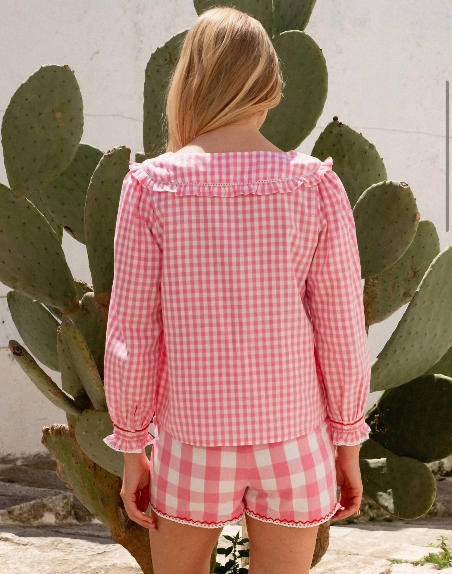Pink City Prints - Esme V-neck Long Sleeve Blouse