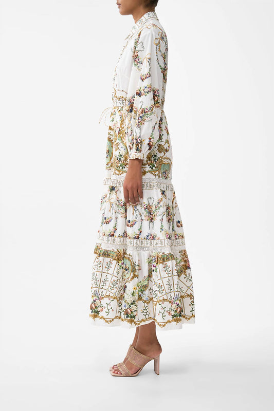 Camilla - Tiered Long Shirt Maxi Dress