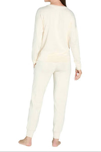 Twelve Eighty Eight Laguna Long Sleeve Lounge Set in almond - women's sleepwear - alternate view