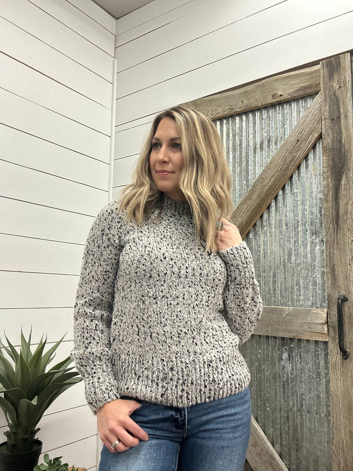 Tribal - Long Sleeve Mock Neck Sweater