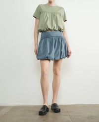 Aaron & Amber - Bubble Denim Mini Skirts