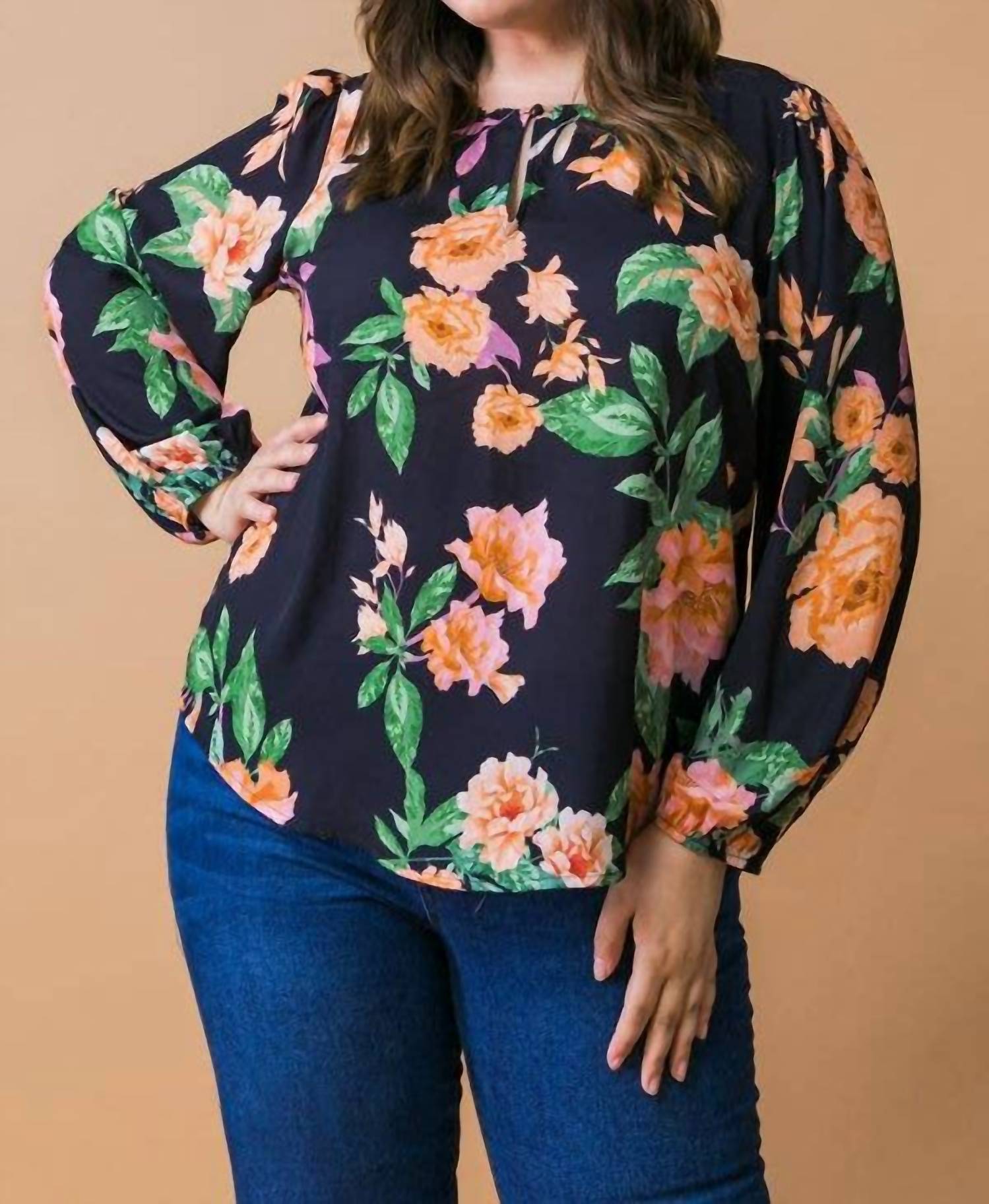 Flying Tomato - Printed Woven Top - Plus