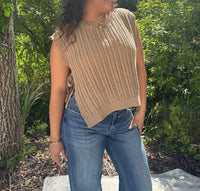 Heyson - Cable Knit Sweater Top With Side Ties