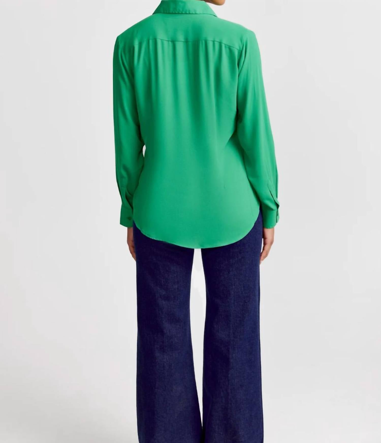 THE SHIRT Signature Shirt in kelly green - women's shirt - alternate view